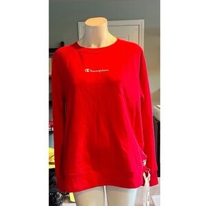 Champion Red Long Sleeve Relaxed Hoodie